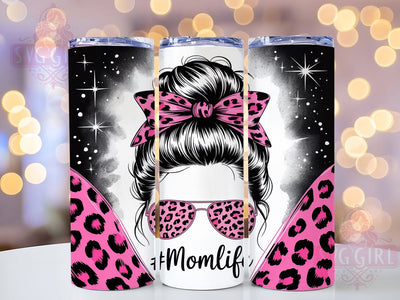 Pink Glitter Leopard Mom Tumbler, Mom Life Pattern, Pink Sparkle Design, 20Oz Sublimation Wrap, Glam Leopard Art, Stylish Mom Texture, Tumbler Sublimation Sublimation SvggirlplusArt 