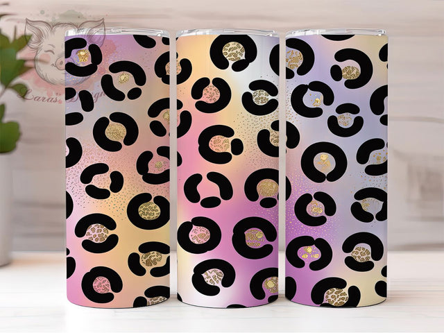 Pink Glitter Leopard Tumbler, Sparkle Leopard, Pink Animal Print, Glam Tumbler, Bold Pattern, 20oz Tumbler, Sublimation Design Sublimation Lara' s Designs 