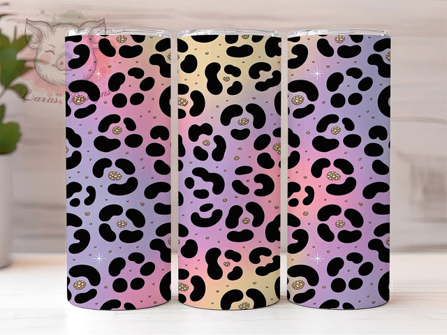 Pink Glitter Leopard Tumbler, Sparkle Leopard, Pink Animal Print, Glam Tumbler, Bold Pattern, 20oz Tumbler, Sublimation Design Sublimation Lara' s Designs 