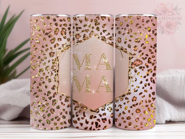 Pink Glitter Mama 20oz Tumbler Wrap PNG, Leopard Mama Tumbler Png, Straight & Tapered Tumbler Wrap, Instant Digital Download Sublimation Li Zamperini 