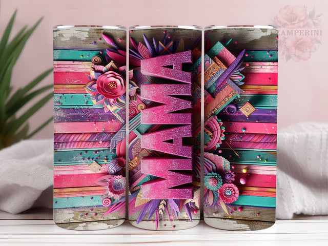 Pink Glitter Mama 20oz Tumbler Wrap PNG, Mother's Day Tumbler Png, Straight & Tapered Tumbler Wrap, Instant Digital Download Sublimation Li Zamperini 