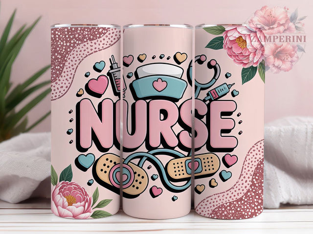 Pink Glitter Nurse Life Tumbler , Pink Glitter Theme, Medical Symbols Design, Healthcare Worker Appreciation, Stethoscope & Heart Style, Glam Nurse Aesthetic, Tumbler Wrap, Sublimation Design, 20oz Tumb Sublimation Li Zamperini 
