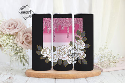 Pink Glitter Rose Gold 20oz Tumbler Wrap Sublimation sassyprint 