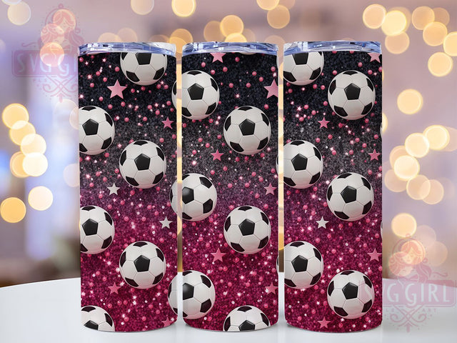 Pink Glitter Soccer Girl Tumbler, Soccer Tumbler Wrap, Soccer Girl Png, Soccer Sublimation Design, 20oz Skinny Tumbler, Soccer Mom Gift, Pink Soccer Png Sublimation SvggirlplusArt 