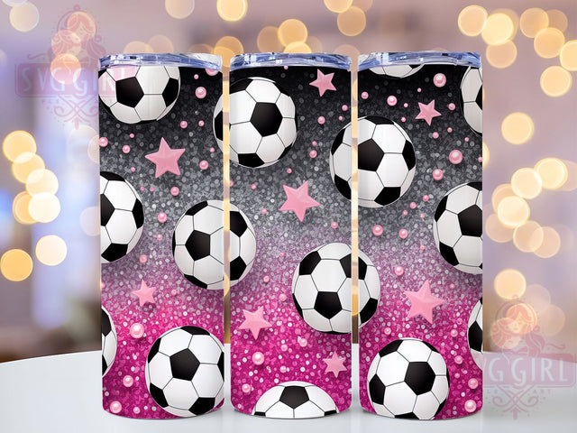 Pink Glitter Soccer Girl Tumbler, Soccer Tumbler Wrap, Soccer Girl Png, Soccer Sublimation Design, 20oz Skinny Tumbler, Soccer Mom Gift, Pink Soccer Png Sublimation SvggirlplusArt 