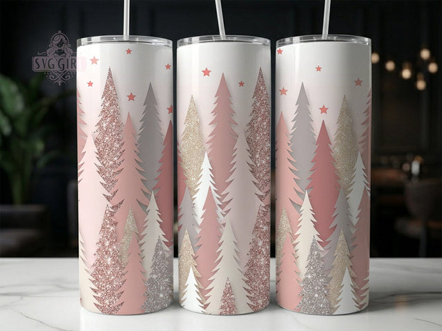 Pink Glitter Tree 20oz Tumbler, Pink Glitter Tumbler, Glitter Tree Tumbler, Christmas Tree Wrap, 20oz Tumbler Wrap, Pink Christmas Tumbler, Glitter Tumbler PNG, Holiday Tumbler Design Sublimation SvggirlplusArt 