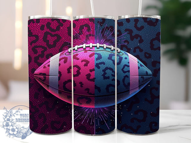 Pink Glitter Tumbler Wrap, Bling Leopard Tumbler, Football Tumbler Wrap, Leopard Print Tumbler, 20oz Tumbler Wrap, Sublimation Design, Digital Download, Cricut Design, Silhouette Design Sublimation ToriDesigns 