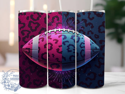 Pink Glitter Tumbler Wrap, Bling Leopard Tumbler, Football Tumbler Wrap, Leopard Print Tumbler, 20oz Tumbler Wrap, Sublimation Design, Digital Download, Cricut Design, Silhouette Design Sublimation ToriDesigns 