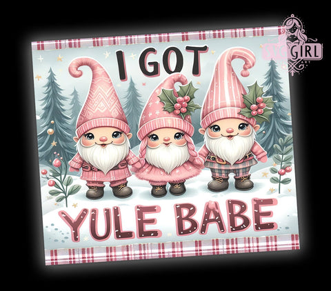 Pink Gnomes, Christmas Gnomes, Tumbler Wrap, 20 oz Tumbler, PNG Sublimation, Holiday Gnomes, Cute Christmas, Festive Design Sublimation SvggirlplusArt 