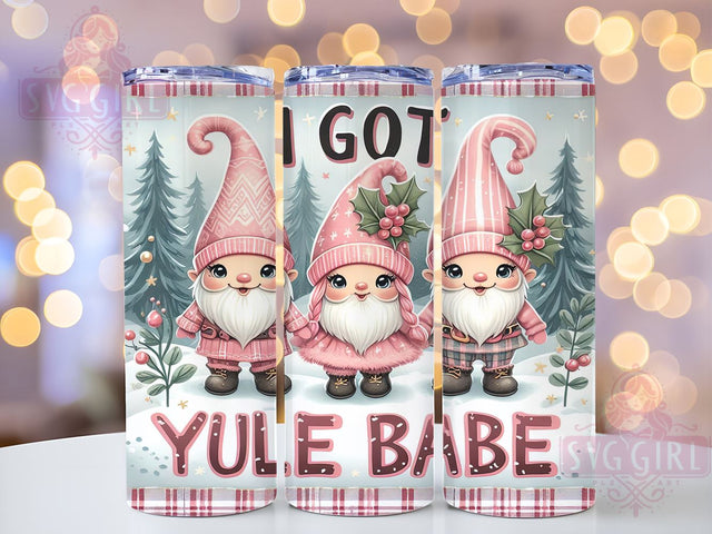 Pink Gnomes, Christmas Gnomes, Tumbler Wrap, 20 oz Tumbler, PNG Sublimation, Holiday Gnomes, Cute Christmas, Festive Design Sublimation SvggirlplusArt 