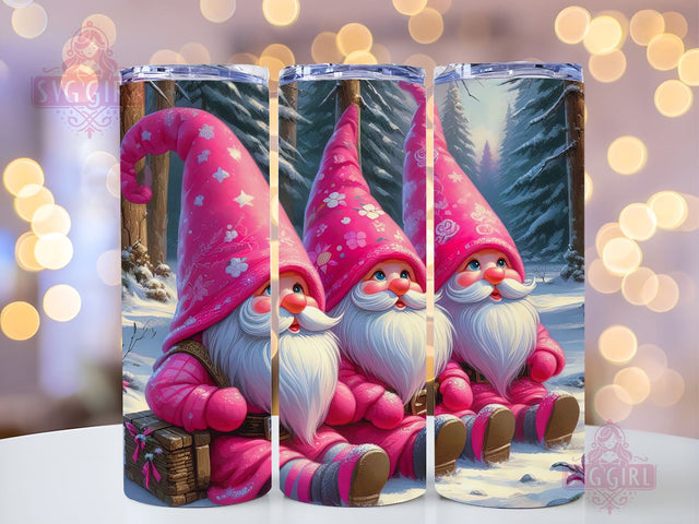 Pink Gnomes Christmas Tumbler Wrap Winter Skinny 20 oz Tumbler Sublimation Design Christmas Gnomes Tumbler PNG, Digital Download Sublimation SvggirlplusArt 