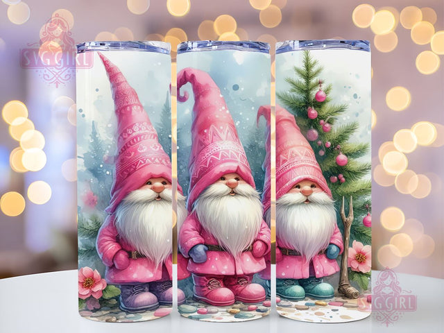 Pink Gnomes Christmas Tumbler Wrap Winter Skinny 20 oz Tumbler Sublimation Design Christmas Gnomes Tumbler PNG, Digital Download Sublimation SvggirlplusArt 