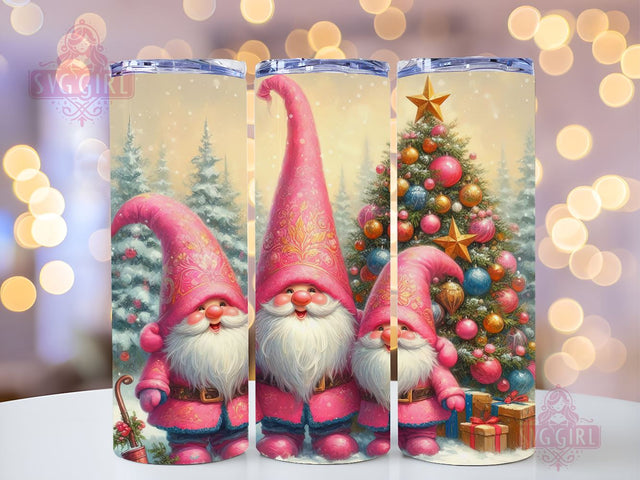 Pink Gnomes Christmas Tumbler Wrap Winter Skinny 20 oz Tumbler Sublimation Design Christmas Gnomes Tumbler PNG, Digital Download Sublimation SvggirlplusArt 
