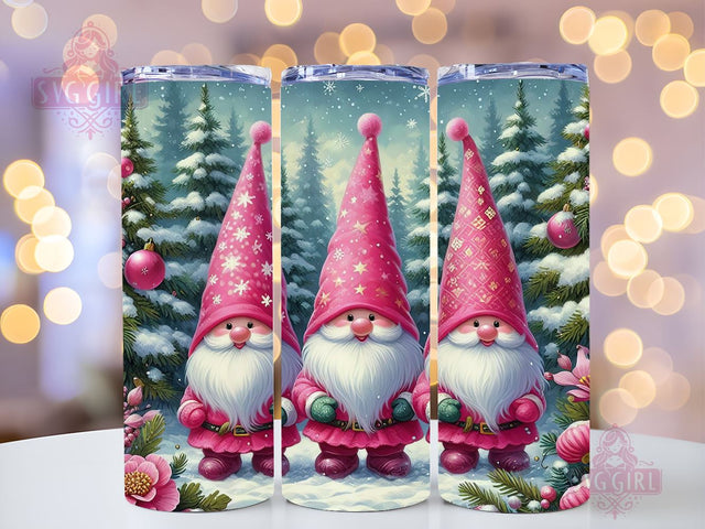 Pink Gnomes Christmas Tumbler Wrap Winter Skinny 20 oz Tumbler Sublimation Design Christmas Gnomes Tumbler PNG, Digital Download Sublimation SvggirlplusArt 