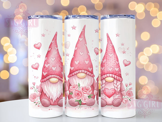 Pink Gnomes Valentine's Tumbler, Pink Gnomes, Valentine's Day Tumbler, 20oz Tumbler Wrap, Gnome Sublimation, Cute Gnome Gift, Valentine's Gift, Tumbler Design Sublimation SvggirlplusArt 