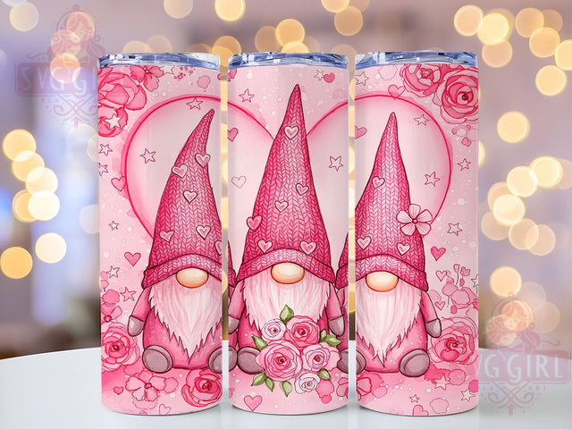 Pink Gnomes Valentine's Tumbler, Pink Gnomes, Valentine's Day Tumbler, 20oz Tumbler Wrap, Gnome Sublimation, Cute Gnome Gift, Valentine's Gift, Tumbler Design Sublimation SvggirlplusArt 
