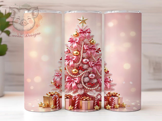 Pink Gold Christmas Tree 20oz Tumbler, Pink Gold Xmas Tree, Pink Christmas Tree, Gold Christmas Tree, Christmas Tree PNG, Pink Gold Christmas, Tree Tumbler Wrap, 20oz Tumbler Wrap Sublimation Lara' s Designs 