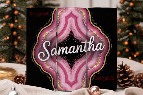 Pink & Gold Glitter 20oz Tumbler Wrap Sublimation DesignSVG 