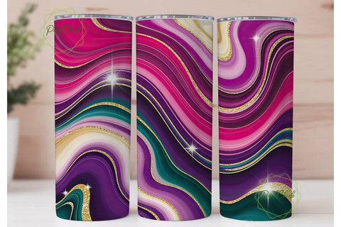 Pink Gold Glitter Fluid Art 20oz Tumbler Sublimation PixelChick 