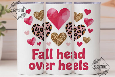 Pink & Gold Hearts 20oz Tumbler Wrap Sublimation sassyprint 