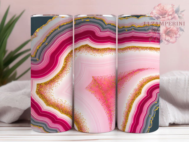 Pink Gold Marble Glitter Tumbler, Abstract Glitter Tumbler, 20Oz Sublimation, Marble Glitter Printable, Elegant Pink Gold Design, Abstract Tumbler Wrap, Glam Marble Art Sublimation Li Zamperini 