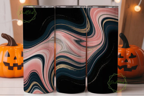 Pink Gold Navy Abstract 20oz Tumbler Sublimation PixelChick 