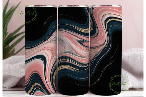 Pink Gold Navy Abstract 20oz Tumbler Sublimation PixelChick 