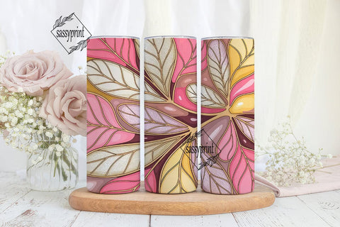 Pink & Gold Veined Design 20oz Tumbler Sublimation sassyprint 
