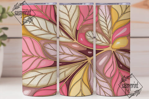 Pink & Gold Veined Design 20oz Tumbler Sublimation sassyprint 