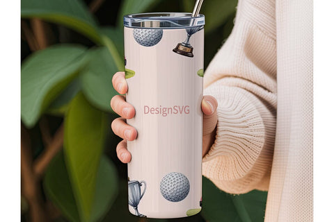 Pink Golf Tumbler Wrap PNG Sublimation DesignSVG 