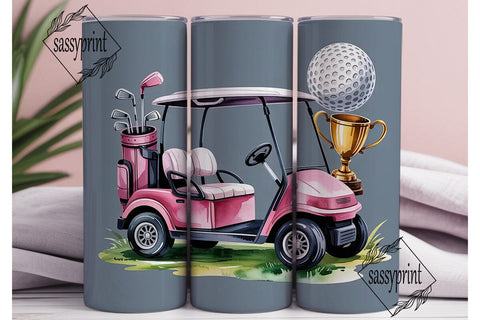 Pink Golf Tumbler Wrap PNG Sublimation sassyprint 