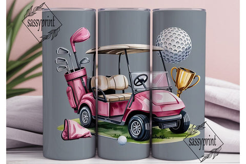 Pink Golf Tumbler Wrap PNG Sublimation sassyprint 