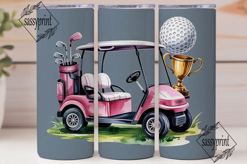 Pink Golf Tumbler Wrap PNG Sublimation sassyprint 