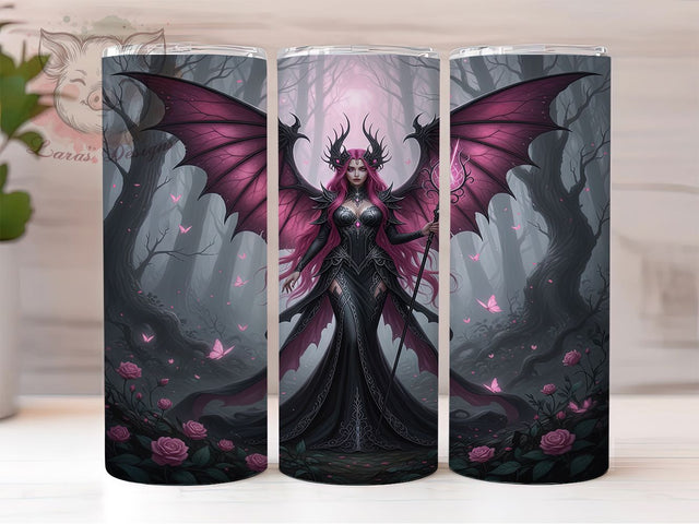 Pink Gothic Butterfly Fairy Tumbler, Butterfly Angel Wrap, 20oz Tumbler Sublimation, Gothic Fantasy Design, Dark Fairy Art, Magical Angel Tumbler, Enchanted Gothic Wrap Sublimation Lara' s Designs 