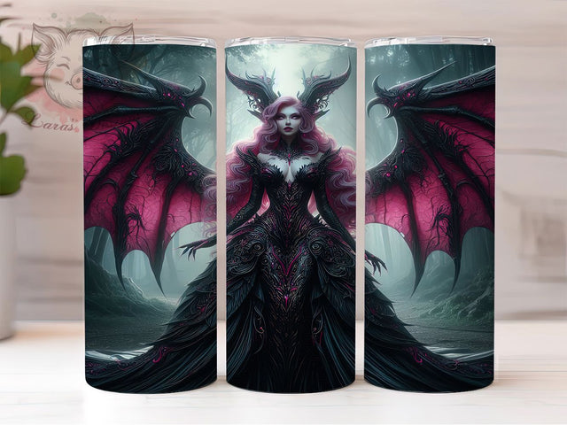 Pink Gothic Butterfly Fairy Tumbler, Butterfly Angel Wrap, 20oz Tumbler Sublimation, Gothic Fantasy Design, Dark Fairy Art, Magical Angel Tumbler, Enchanted Gothic Wrap Sublimation Lara' s Designs 