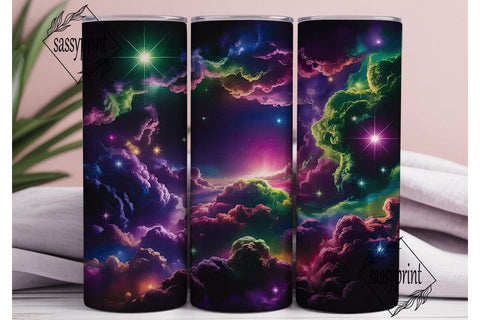 Pink Green Galaxy Nebula 20oz Tumbler Sublimation sassyprint 