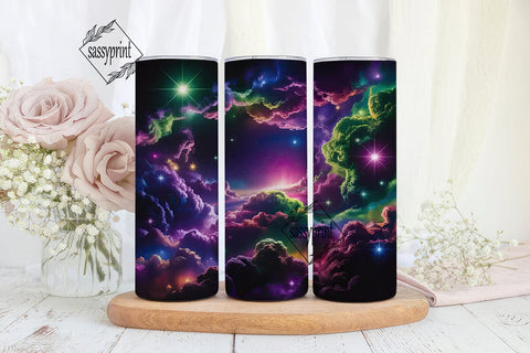 Pink Green Galaxy Nebula 20oz Tumbler Sublimation sassyprint 