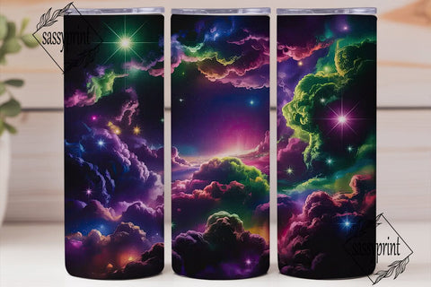 Pink Green Galaxy Nebula 20oz Tumbler Sublimation sassyprint 