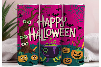 Pink Halloween 20oz Tumbler Wrap Sublimation PixelChick 