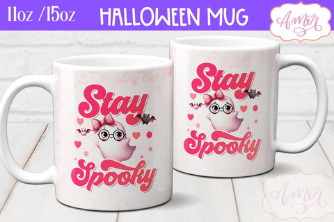 Pink Halloween mug wraps for sublimation PNG BUNDLE Sublimation Amorclipart 