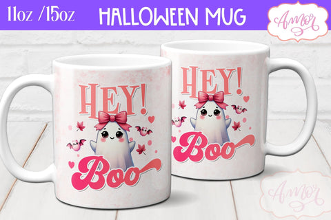 Pink Halloween mug wraps for sublimation PNG BUNDLE Sublimation Amorclipart 