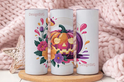 Pink Halloween Pumpkin 20oz Tumbler Wrap Sublimation DesignSVG 