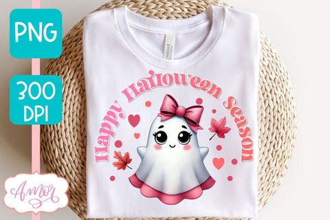 Pink Halloween sublimation PNG | Happy Halloween season PNG Sublimation Amorclipart 