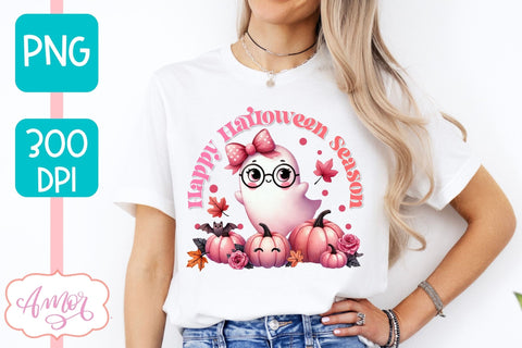 Pink Halloween sublimation PNG | Happy Halloween season PNG Sublimation Amorclipart 