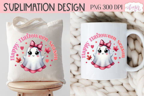Pink Halloween sublimation PNG | Happy Halloween season PNG Sublimation Amorclipart 