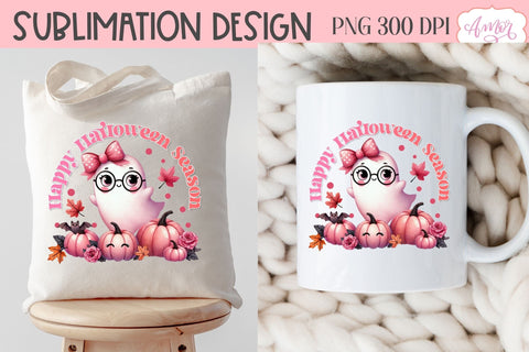 Pink Halloween sublimation PNG | Happy Halloween season PNG Sublimation Amorclipart 