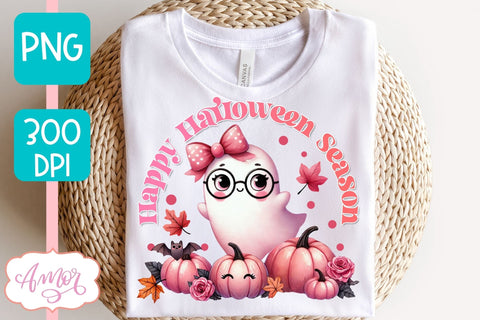Pink Halloween sublimation PNG | Happy Halloween season PNG Sublimation Amorclipart 