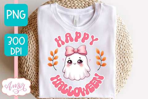 Pink Halloween sublimation PNG | Happy Halloween shirt PNG Sublimation Amorclipart 
