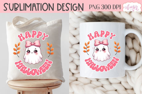 Pink Halloween sublimation PNG | Happy Halloween shirt PNG Sublimation Amorclipart 