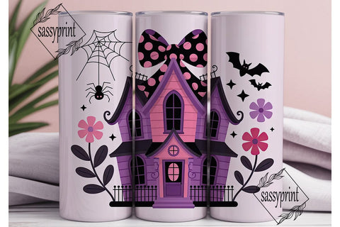 Pink Halloween Tumbler Wrap Sublimation sassyprint 